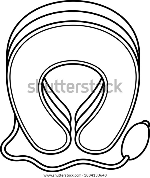 3 layers air neck traction device. Vector outline\
illustration. 