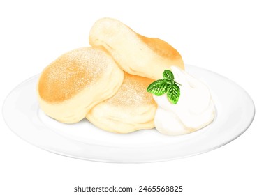 3 Schichten flauschige Soufflé-Pfannkuchen