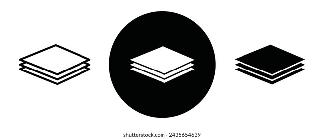 3 Layers icon line art vector
