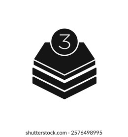 3 Layers icon Simple thin line flat symbol