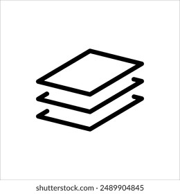 3 layers icon. For web design isolated on a white background, editable stroke vector illustration eps10.