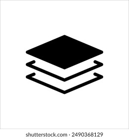 3 layers icon. For web design isolated on a white background, editable stroke vector illustration eps10.