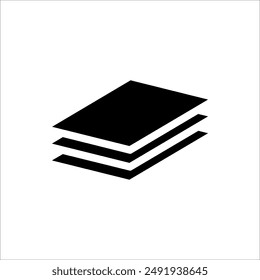 3 layers icon. For web design isolated on a white background, editable stroke vector illustration eps10.