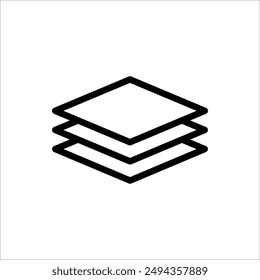 3 layers icon. For web design isolated on a white background, editable stroke vector illustration eps10.