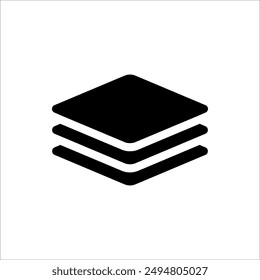 3 layers icon. For web design isolated on a white background, editable stroke vector illustration eps10.