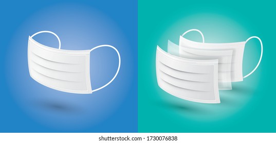 3 Layers Surgical Mask In Vector Isolated