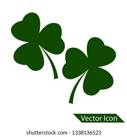 3 Leaf clover sign icon. Saint patrick symbol. Ecology concept. Flat design, Web site page and mobile app design vector element. vector icon