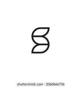 3 leaf letter S simple symbol logo vector