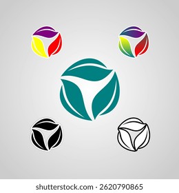 3 leaf logo vector set 
