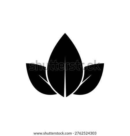3 leaf silhouette vector flat illustration design.Three leaf icon.
