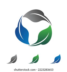 3 leaves logo icon template 1