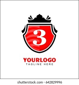 3 letter. Abstract symbol of shield. Shield icon. Security company logo. Abstract symbol of security. 
