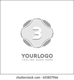 3 letter alarm clock typography logo design. Clock icon brand identity. Vintage vector illustration on white background.