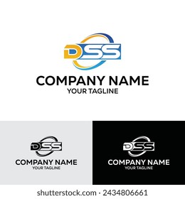 3 Letra DSS Plantilla de Logo Inicial Diseño de Ilustración Vectorial 