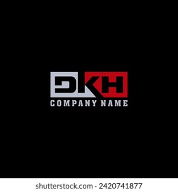 3 Letter Logo Design DKH. Vector Logo D K H with Company Name