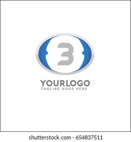 3 letter modern circle badge vector graphic emblem logo design. Tech vector illustration.
