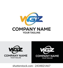 3 Letra WGZ Plantilla de logotipo inicial Diseño de ilustración vectorial