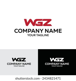 3 Letra WGZ Plantilla de logotipo inicial Diseño de ilustración vectorial