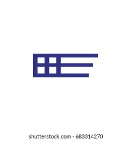 3 letters E logo image design sign and icon template