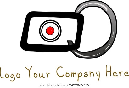 3 letters QOU in a vector logo shaped like a camera