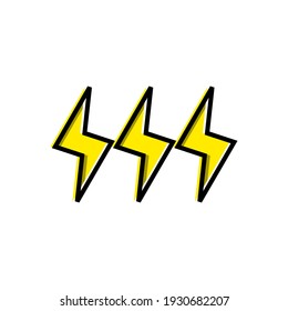 3 Lightning, electric power vector logo design element. Energy and thunder electricity symbol concept. Lightning bolt sign in the circle. Flash vector emblem template. Power fast speed