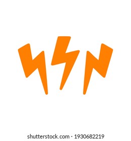 3 Lightning, electric power vector logo design element. Energy and thunder electricity symbol concept. Lightning bolt sign in the circle. Flash vector emblem template. Power fast speed