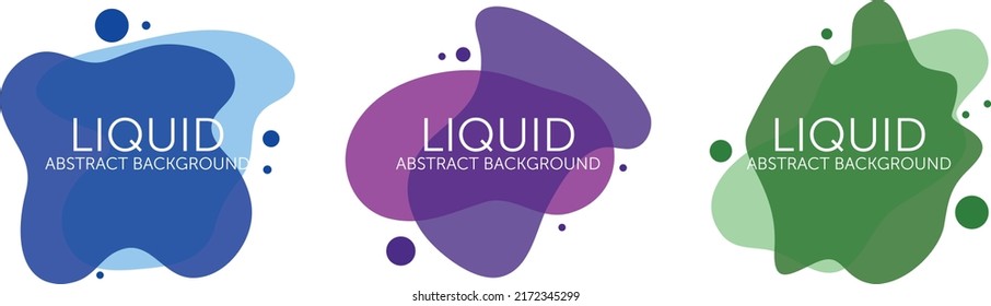 3 Liquid Abstract Backround Graphic Element EPS 10 Free Vector