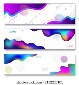 3 Liquid abstract banner design.