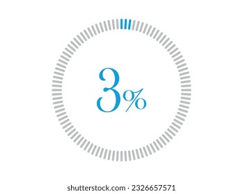 3% Loading. 3% circle diagrams Infographics vector, 90 Percentage ready to use for web design.