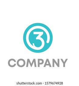 3 logo icon design template sign