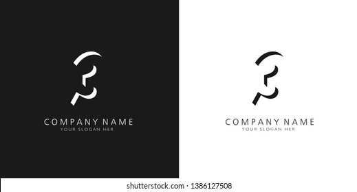 3 logo numbers modern black and white design	