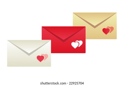 3 Lovely Envelopes, vector illustration