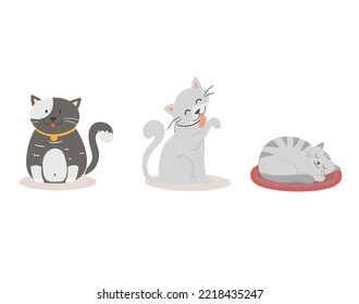 3  lovely happy cat vector 