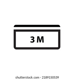 3 M Icon On White Background