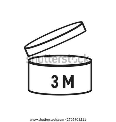 3 M SIGN vector illustration, packaging symbol Expiration period in months, expiration