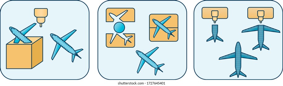 3 manufacturing ways: additive, replication (transformative), subtractive manufacturing. Illustrations of how to make a metal product.