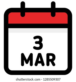 3. March - Calendar Icon - Vector Illustration - Vector