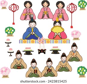 3 march is Japanese Doll Festival of Hina Matsuri vector illustration