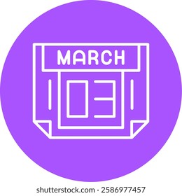 3 March Outline Style Style Sample EPS Icon