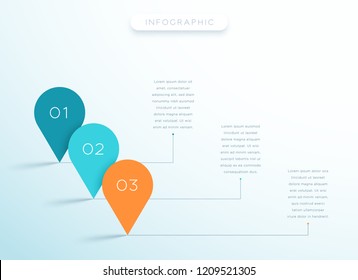 3 Marker Shapes Line Infographic Template Design