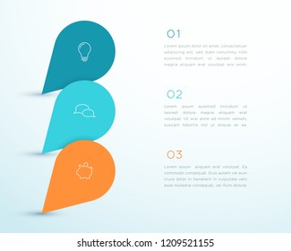 3 Marker Shapes Overlapping Infographic Template