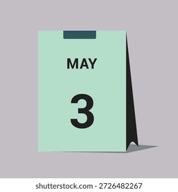 3 may calendar date icon minimal desk calendar vector illustration