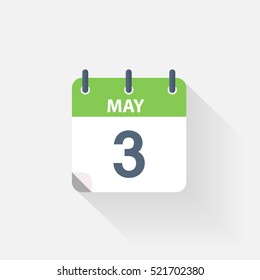 3 may calendar icon on grey background