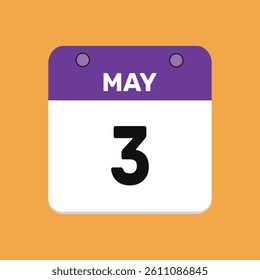 3 may calender icon text page monthly web design.