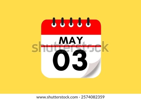 3 May month single day vector, illustration, calendar with maroon, rose and white color background calendar May 3