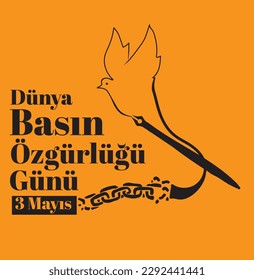 3 de mayo Día Mundial de la Libertad de Prensa. turco: 3 mayis. cuenca de dunya ozgurlugu gunu