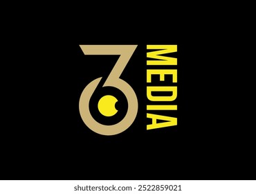 3 Logotipo de mídia com um visual interior