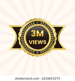 3 Million Views Or 3m Views Clipart