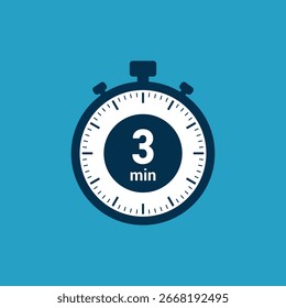 3 min símbolo de diseño de Ilustración vectorial de tiempo de icono de reloj