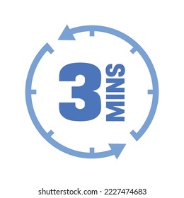 3 minutes arrow round graphic